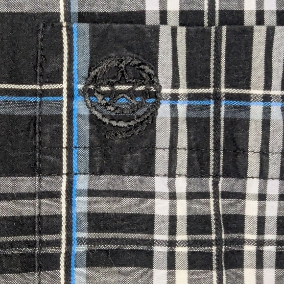 Wrangler George Strait Size Small Plaid Blue Black Button Down Shirt Tag IsFaded - Picture 6 of 9